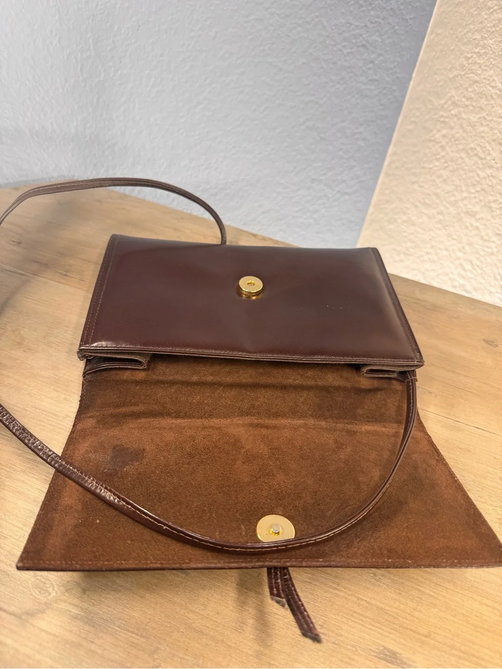 Vintage Jay Herbert New York Brown Leather Envelope Crossbody Shoulder Bag